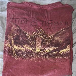 Comfort Colors Men's Short Sleeve Graphic Tee in Burgundy with Tan Print